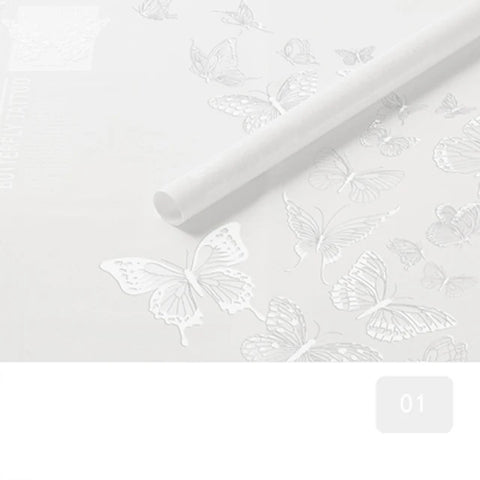 Butterfly Dance Floral Flower Art Wrapping Paper 58x58cm Recyclable PVC Coated Jelly Film Bag with Custom Options
