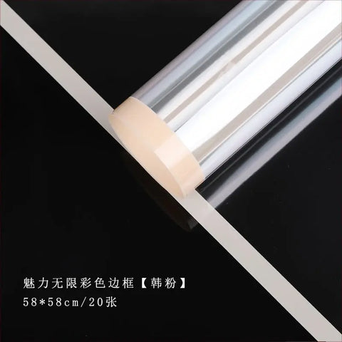 Transparent Border Coated Single-Sided OPP Waterproof Eco-Friendly Recyclable Offset Printing Compatible Flower Paper