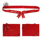 Customized Eco-Friendly Christmas Luxury Gift Wrapping Pull Bow Wine Bottle Neck Decorative Pre-Tied Satin Red Ribbon