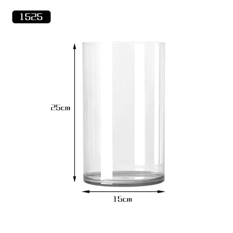 High-Grade Transparent Acrylic Cylindrical Vase Art Deco Design Tabletop for Wedding Flower Arrangements Anti-Fall Plastic