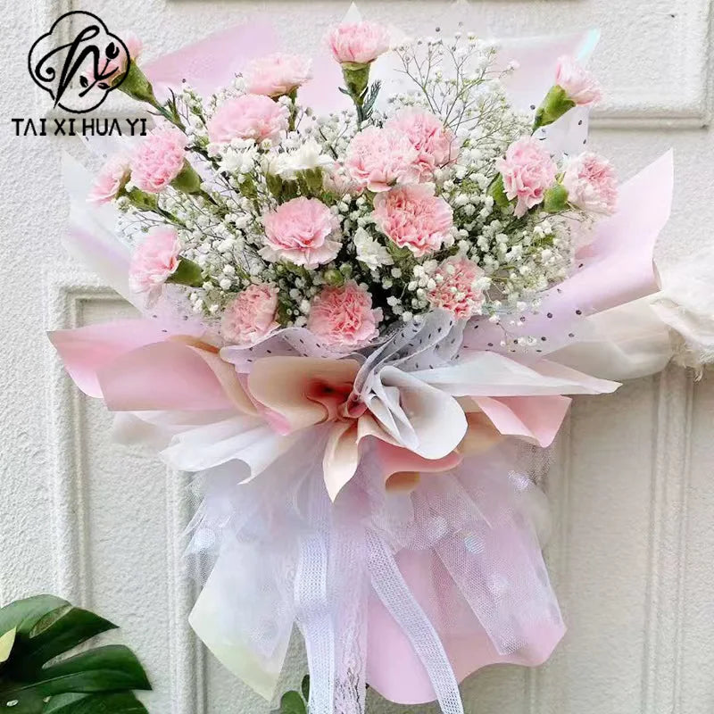 Colorful Wave Dot Flower Arrangement Packaging Mesh Single Side Coated Flower Yarn for Bouquet Packaging Main image