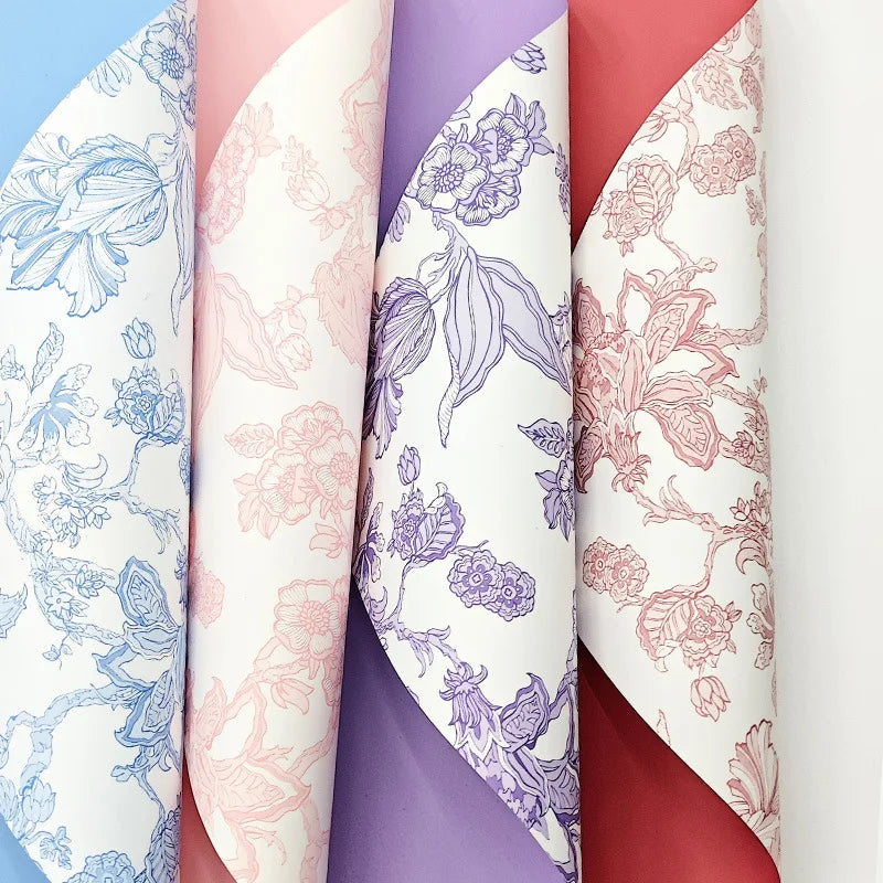New Arrival 35*50cm Irregular Shape Flower Wrapping Paper Sheet Waterproof Plastic Pearlized Film Florist Bouquet Wrap Coating