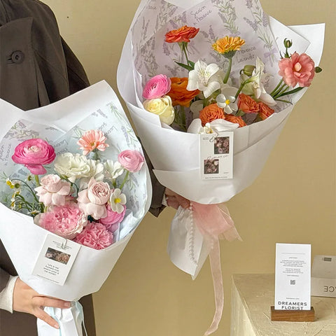 Wholesale Waterproof Art Paper Single Side Coated Surface for Flower Bouquet Knot Wrapping Beautiful Floral Design