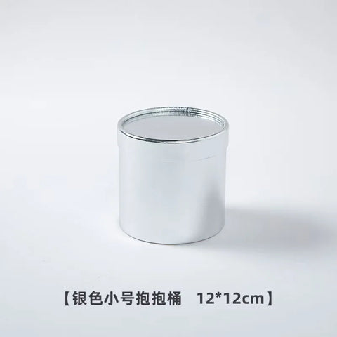 Portable and Waterproof Biodegradable Kraft Paper Flower Box Handheld Round Cylinder Packaging for Fashionable Gifts