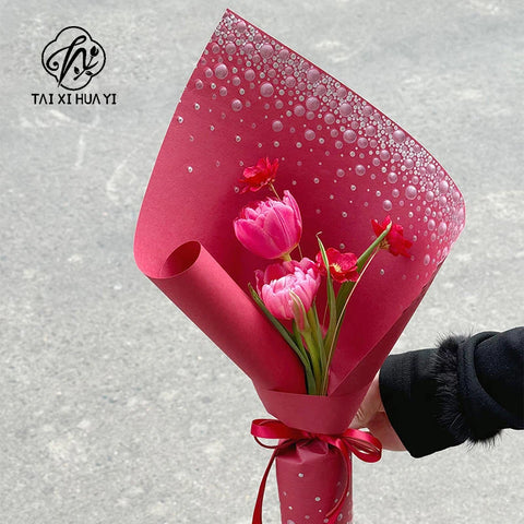 Wholesale Bouquet Wrapping Paper Recyclable Virgin Pulp PE Coating for Flower Packing Wrap