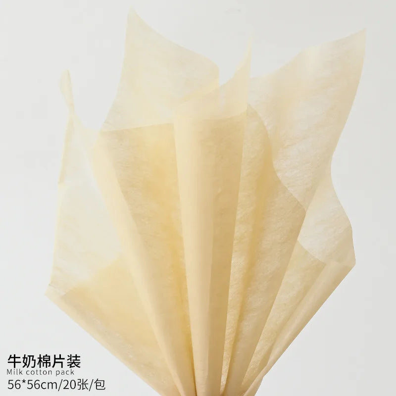 Korean Style Single-Sided Coated Cotton Paper Milk Cotton Flower Packaging with Extracted Design