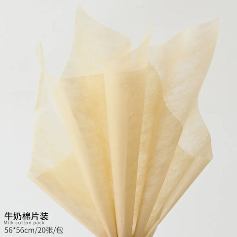 Korean Style Single-Sided Coated Cotton Paper Milk Cotton Flower Packaging with Extracted Design