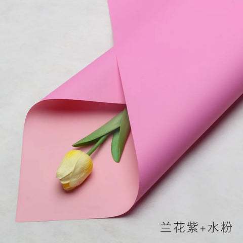 Handmade Ou Ya Two-Color Floral Wrapping Paper Waterproof Flower Packaging with Coating for Bouquets