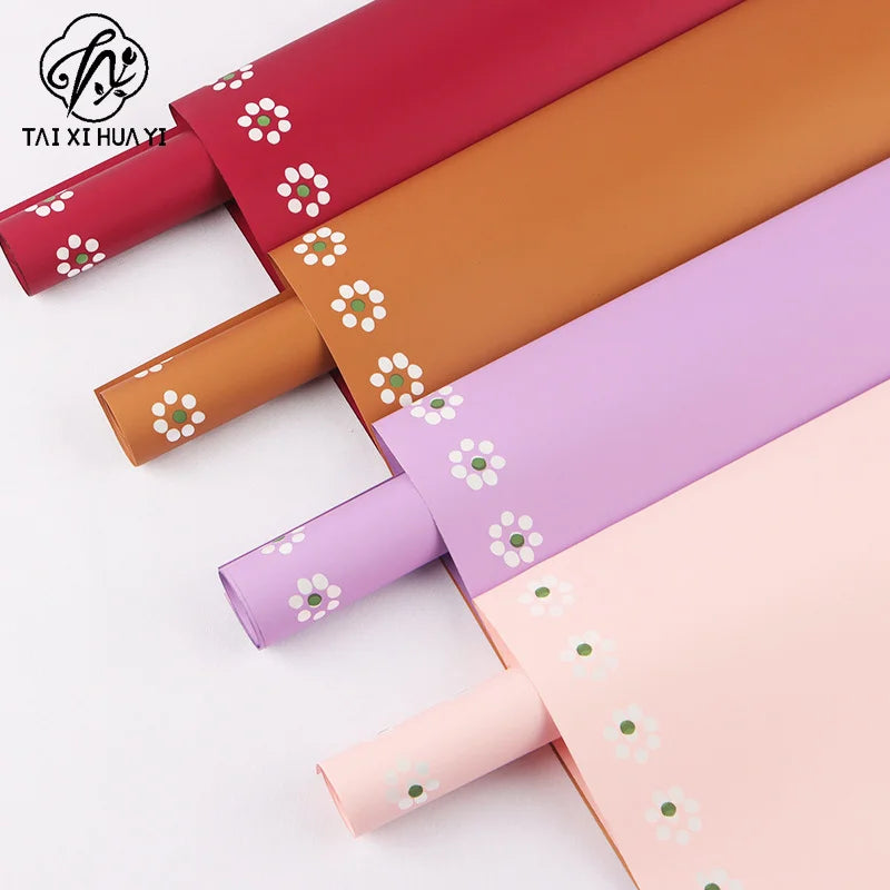 New Small Flower Ouya Paper Eco-Friendly Water-proof Coated Single Side Recyclable Solid Color Bouquet รูปสินค้าหลัก