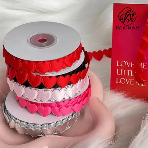 Luxury 520 Love Floral Bouquet Ribbon Christmas Wedding Polyester Ribbon for Cake Baking and Gift Packaging