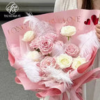 Valentine's Day Coated Flower Bouquet Packaging Paper Single Side for Paper Flower Shop Materials