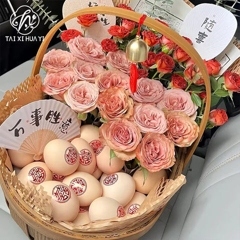 Small Wood Picnic Basket Handle for Fruit Vegetable Flower Gathering Woven Garden Gift Baskets for Picnics Special Occasions