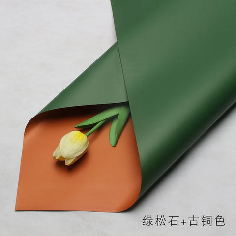 Handmade Ou Ya Two-Color Floral Wrapping Paper Waterproof Flower Packaging with Coating for Bouquets