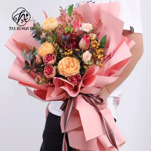 Monochrome Korean Style First Love Eco-Friendly Waterproof Flower Wrapping Paper Thickened Single Side for Flower Packaging