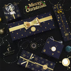 Dark Blue Eco-Friendly Paper Christmas Gift Wrapping UV Coating Offset Printing for Holiday Decorations Gift Set