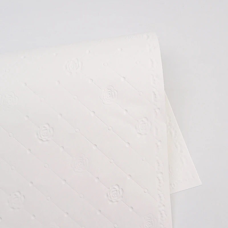 Fresh Flower Bouquet and Gift Wrapping 52x52cm Rose Pattern Embossed Specialty Paper with PE Coating for Valentine's Day
