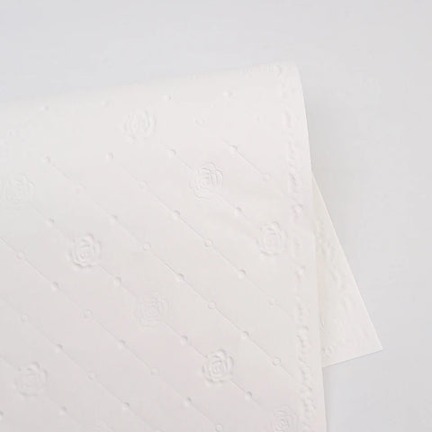 Fresh Flower Bouquet and Gift Wrapping 52x52cm Rose Pattern Embossed Specialty Paper with PE Coating for Valentine's Day