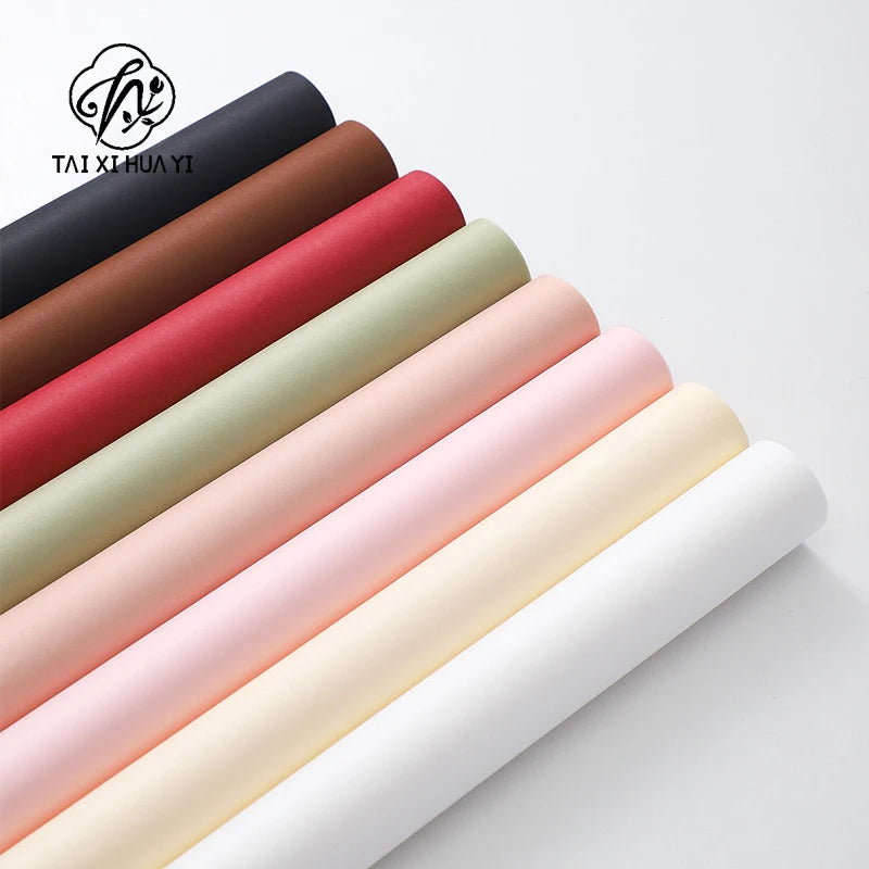 Fenghua Thick Kraft Paper Single-Sided Solid Color Korean Bouquet Material for Unique Packaging Elegant Touches รูปสินค้ารอง