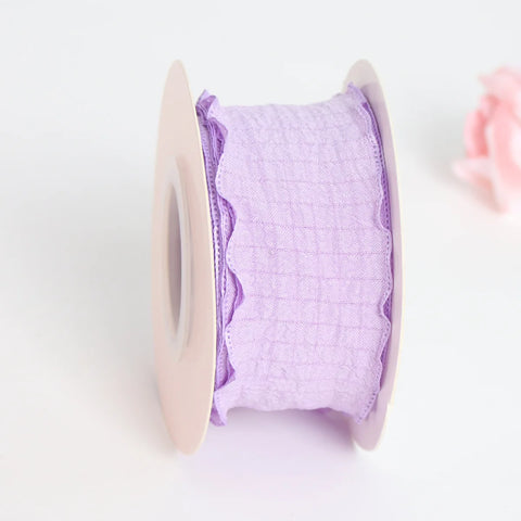 Luxury Folded Satin Ribbon Wavy Roll with Ruffled Edge-Fashionable Strap for Valentine's Day Wedding & Christmas Gift Wrapping