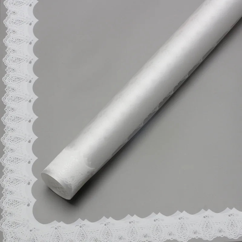Wholesale Transparent Lace Glassine Gift Wrap Handmade OPP Coated Paper for High End Boutique and Flower Shop