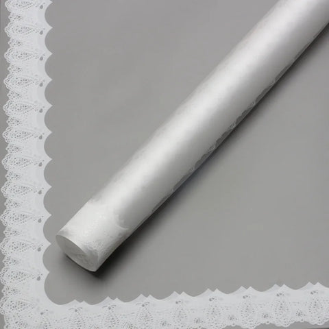 Wholesale Transparent Lace Glassine Gift Wrap Handmade OPP Coated Paper for High End Boutique and Flower Shop