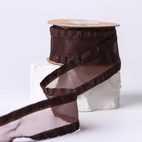Meteorite Lime Luxury DIY Flower Satin Gift Packaging Clothing Collar Folded Skirt Edge Ribbon Accessories Christmas Wedding