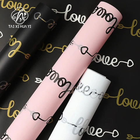 Love Wrapping Paper with Waterproof Coating Colorful and Single-Sided for Constant Use