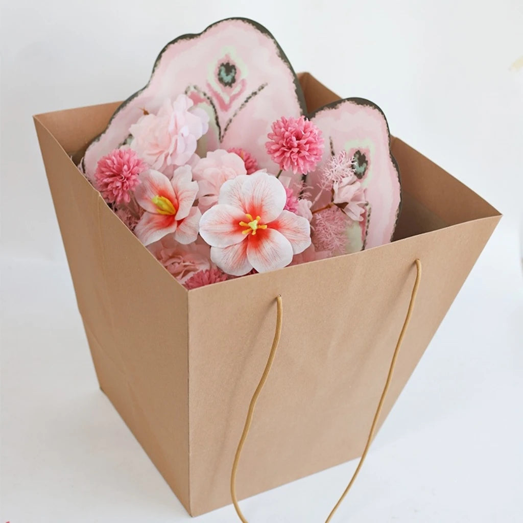 Portable  Paper Trapezoidal Hand-held Flower Bouquet Packaging Inner Liner and Fixed Rose Hugging Bag with Waterproof Feature Secondary image