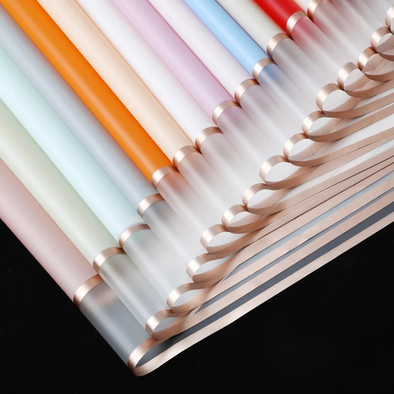 Double Gold Edge Jelly Film for Valentine's Day Flower Wrapping Craft Sticker Bouquet Wrapping Paper Wholesale