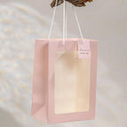 Transparent Window Display Tote Bag for Bouquet Toys Gifts Portable Waterproof Reusable for Teacher's Day Valentine's Day