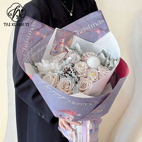 Wholesale Double-Color Waterproof Florist Wrapping Paper Coated Material for DIY Craft Gravure for Flower Bouquet Gift Packaging