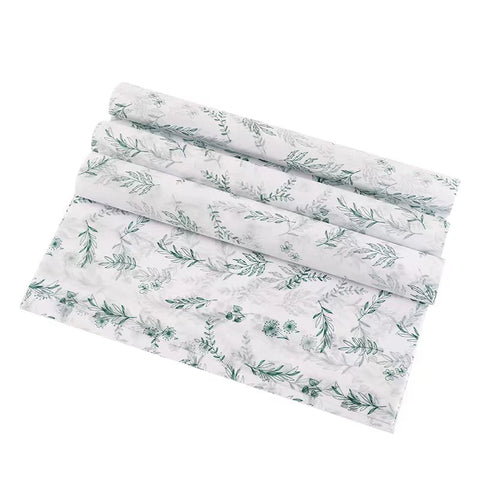 50*70cm White Recyclable Gift Wrapping Paper Flower Design for Clothing Underwear Shoes Socks Packaging