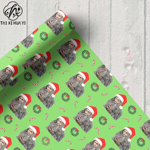 Eco-Friendly Recyclable Christmas for Wrapping Paper 60x60cm Custom Printed Gift Wrap for Holiday Presents