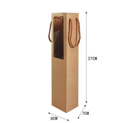 Disposable Solid Color Single Rose Gift Bag Transparent Window Square Matte Laminated Paperboard Folders Custom Logo Bouquet
