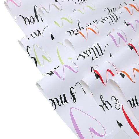 Waterproof Floral Heart in Love Bouquet Packaging Paper Single Side Coated Flower Art Paper