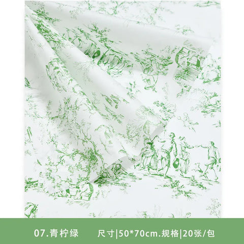 Coated Flower Wrapping Paper DIY with Lining Paper Water-proof & Eco-friendly BOPP Material Paper