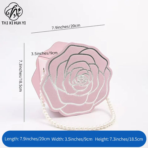 Elegant Camellia Pearl Gift Box Single Side PE Coating Synthetic Paper for Romantic Occasions Like Mother's Day Floral Present