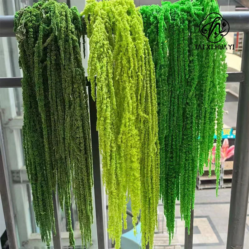 Preserved DIY Tassel Dried Decoration Flower Wall Backdrop White Artificial Flower Table Runners for Wedding Decor รูปสินค้าหลัก