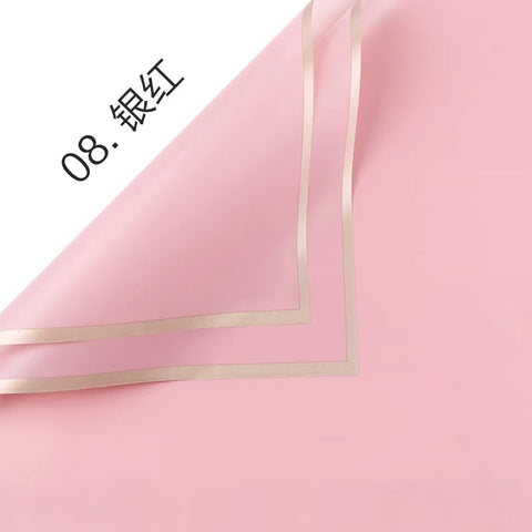 Golden Border Jelly Film Korean Su Flower Bouquet Eco-friendly Recyclable Semi Transparent Waterproof Single-Sided Coated Paper