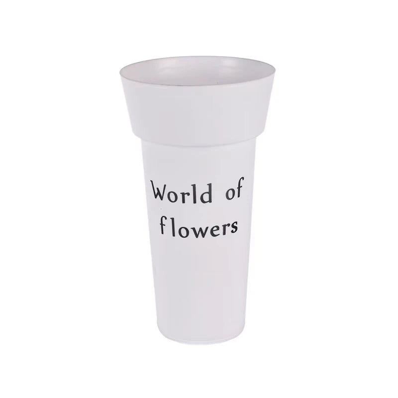High Quality Durable PP Decorative Plastic Flower Pot & Container Drainage Hole White/Black Colors 8L Capacity Home Garden Use
