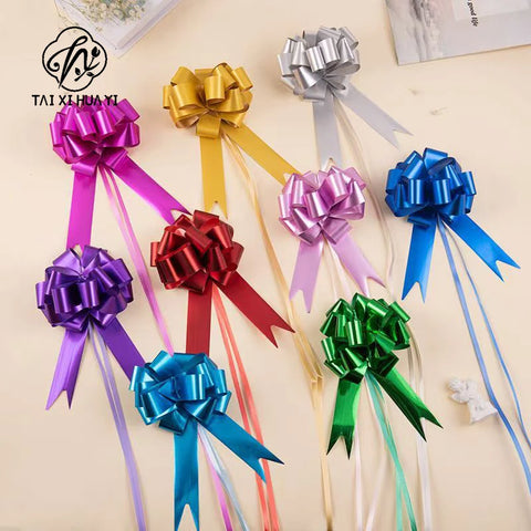 120cm Mixed Color PP Material Pull Bows with Ribbon for Wedding Birthday Anniversary Party Favors Gifts No Logo