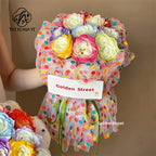 Net Red 50CM*1.5M Flower Packaging Paper Colorful Dots Florist Bouquet Gift Wrapping Mesh Roll Popular for Bouquet Flower