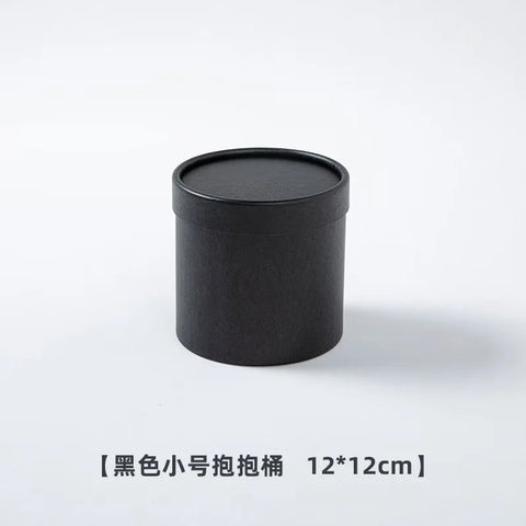 Portable and Waterproof Biodegradable Kraft Paper Flower Box Handheld Round Cylinder Packaging for Fashionable Gifts
