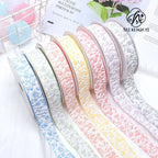 Embossed Rose Rosette Ribbon Bouquet Packaging Material for Birthday Halloween Wedding Christmas Flower