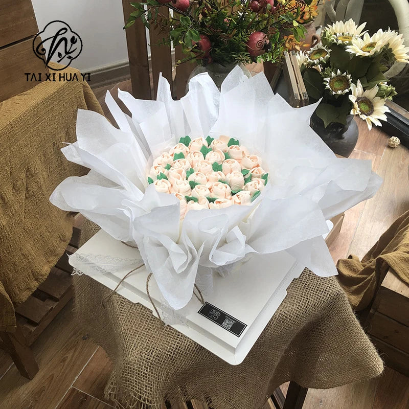 Customized Advanced Ins Snow Pear Flower Wrapping Paper Single Side PE Coated for Village-inner Use