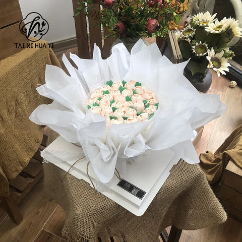 Customized Advanced Ins Snow Pear Flower Wrapping Paper Single Side PE Coated for Village-inner Use