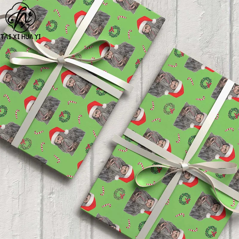 Eco-Friendly Recyclable Christmas for Wrapping Paper 60x60cm Custom Printed Gift Wrap for Holiday Presents