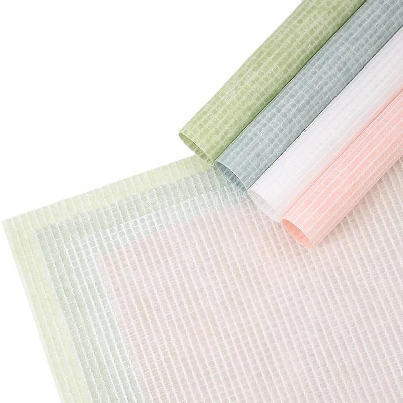 Valentine's Day 57*57cm Non-Woven Waterproof Paper New Grid Flower Bouquet Solid Color Wrapping Paper with Virgin Pulp Style
