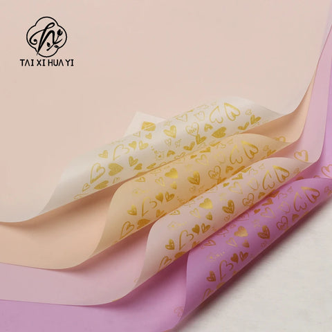 Creative Wrapping Paper Waterproof Floral Corner Protector Paper Love Mist Design for Florist and Gift Shop