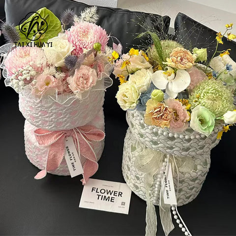Colorful Textile Belt Edge Wrinkled Wave Herringbone Pattern DIY Bow Hair Accessory Flowers for Christmas Wedding